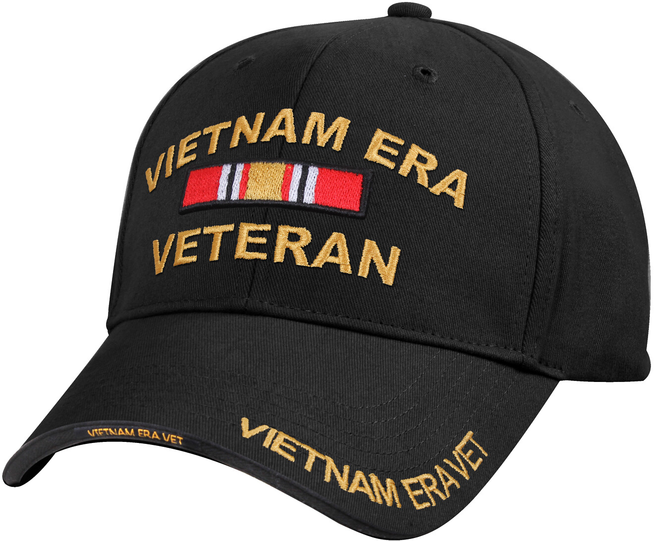 Black Vietnam ERA Veteran Deluxe Low Profile Baseball Hat Cap
