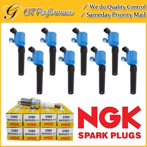 Performance Ignition Coil & NGK Spark Plug 8PCS for Ford Thunderbird/ S-Type V8