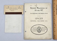 Original Vintage 1911 Singer Sewing Machine Class 87 Manual Embroidery + Sample