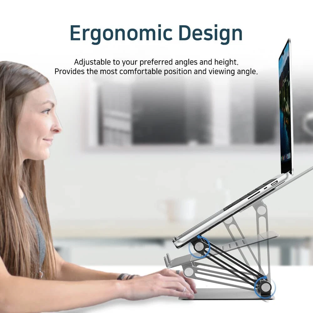 Laptop Stand, Laptop Holder Riser Computer Tablet Stand, Aluminum Ergonomic C...