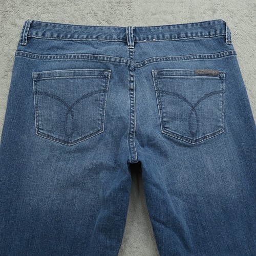 Calvin Klein Jeans Women's Size 12 Blue Mid-Rise Straight Denim Pants 28" Inseam - Picture 14 of 18
