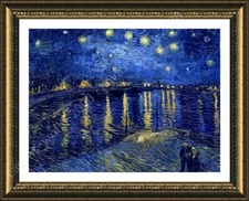Starry Night Over The Rhone by Vincent Van Gogh | Framed canvas | Wall art HD