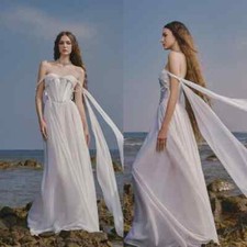 Evening Dresses Chiffon Beading Pleat Clubbing A-line Off shoulder Prom Gowns ﻿