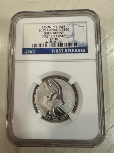 2015 1/4 OZ CANADA $20 SILVER LOONEY TUNES BUGS BUNNY NGC SP70 FIRST RELEASES