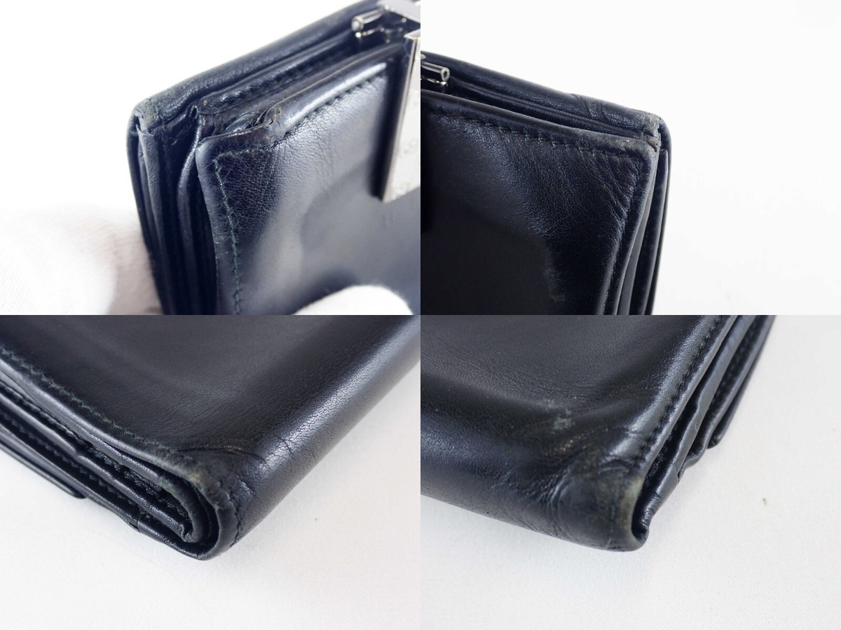 GUCCI Compact Trifold Wallet Leather Black GG | eBay