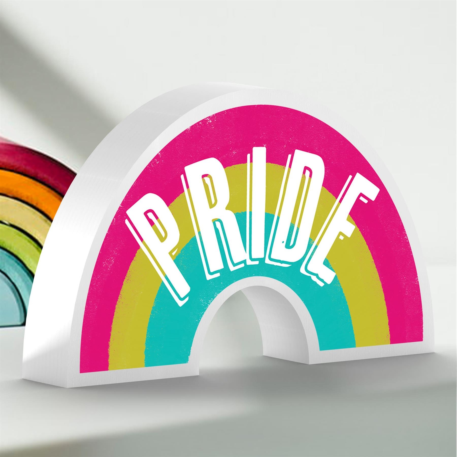 Rainbow Pride Flag Polysexual Colours Small Wooden Rainbow Block LGBTQ+ Gift