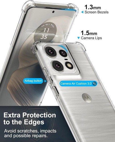 Hülle Für Moto Ecke 50 Ultra Pro Fusion Klar Silikon Hülle & Displayschutz - Zdjęcie 6 z 18