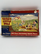 1940s Disney Jaymar Three Little Pigs 300 Piece Puzzle Complete 