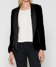 Joie Mehira Velvet Jacket In Caviar - Size 00