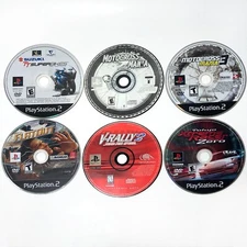 Lot of 6 PS2 Games Xtreme Racer Motocross Mania V-Rally Flatout PlayStation 2