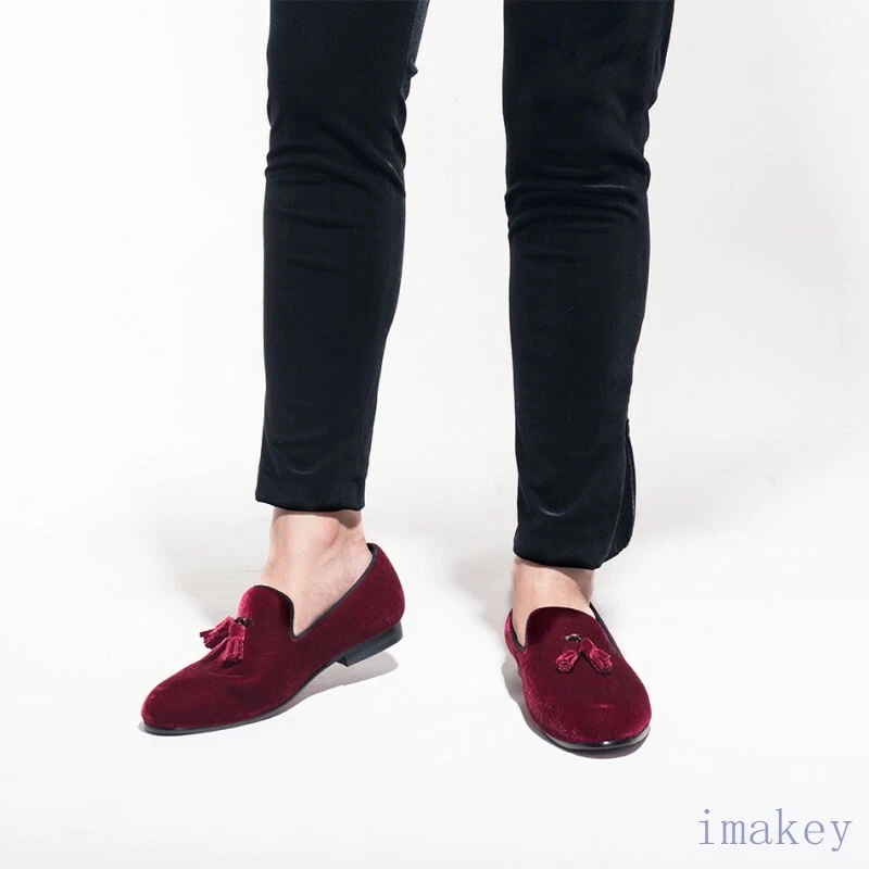 Mocassim masculino com canecas vestido formal casamento veludo sapatos casuais novo 2022 - Imagem 4 de 4