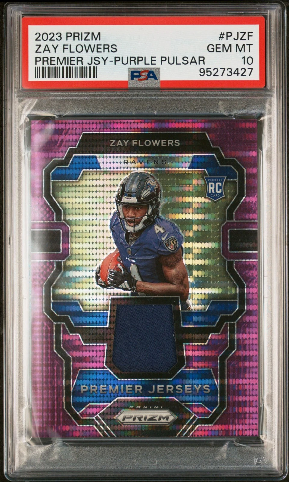 Zay Flowers Panini Prizm Premier Jerseys #PJZF Purple Pulsar