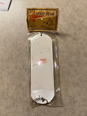 NOS Gold Star 6 Dodger Vintage - Oscillatore Da Pesca 0/0 Nero/Argento Per Acqua Dolce