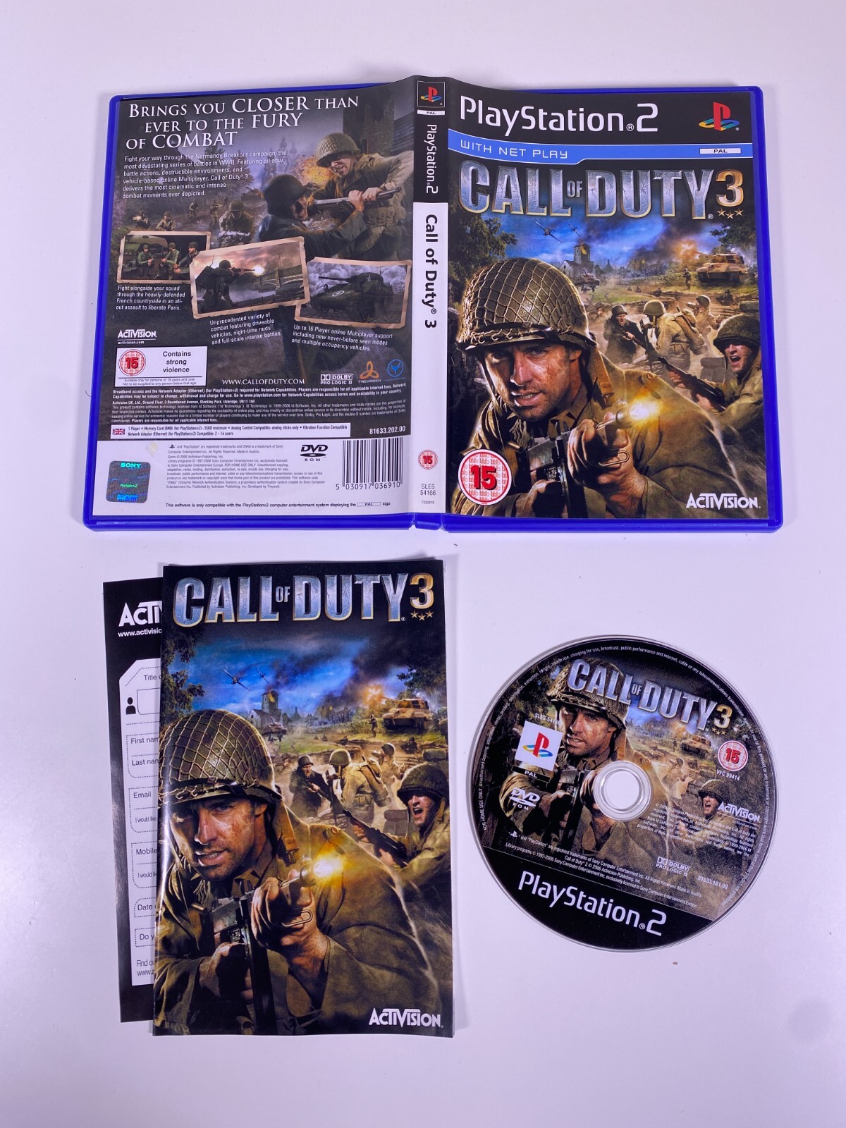 Call of Duty 3 PS2 PlayStation 2 - Complete - VGC
