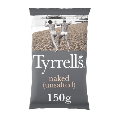1 X Tyrrells Naked Ungesalzene zum Teilen Chips Snacks 150g