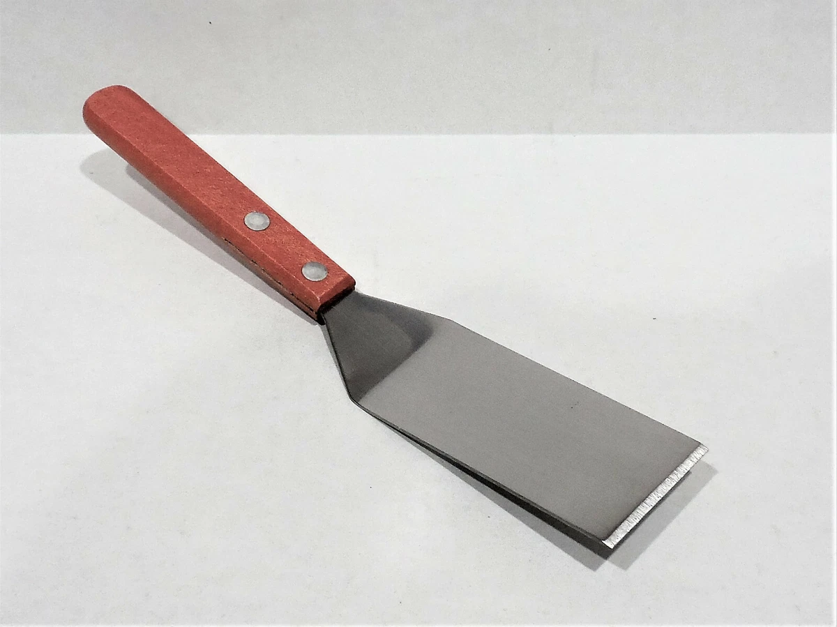 Mini Stainless Steel Spatula Cookie Cooking Utensil Server Tool w Wooden Handle