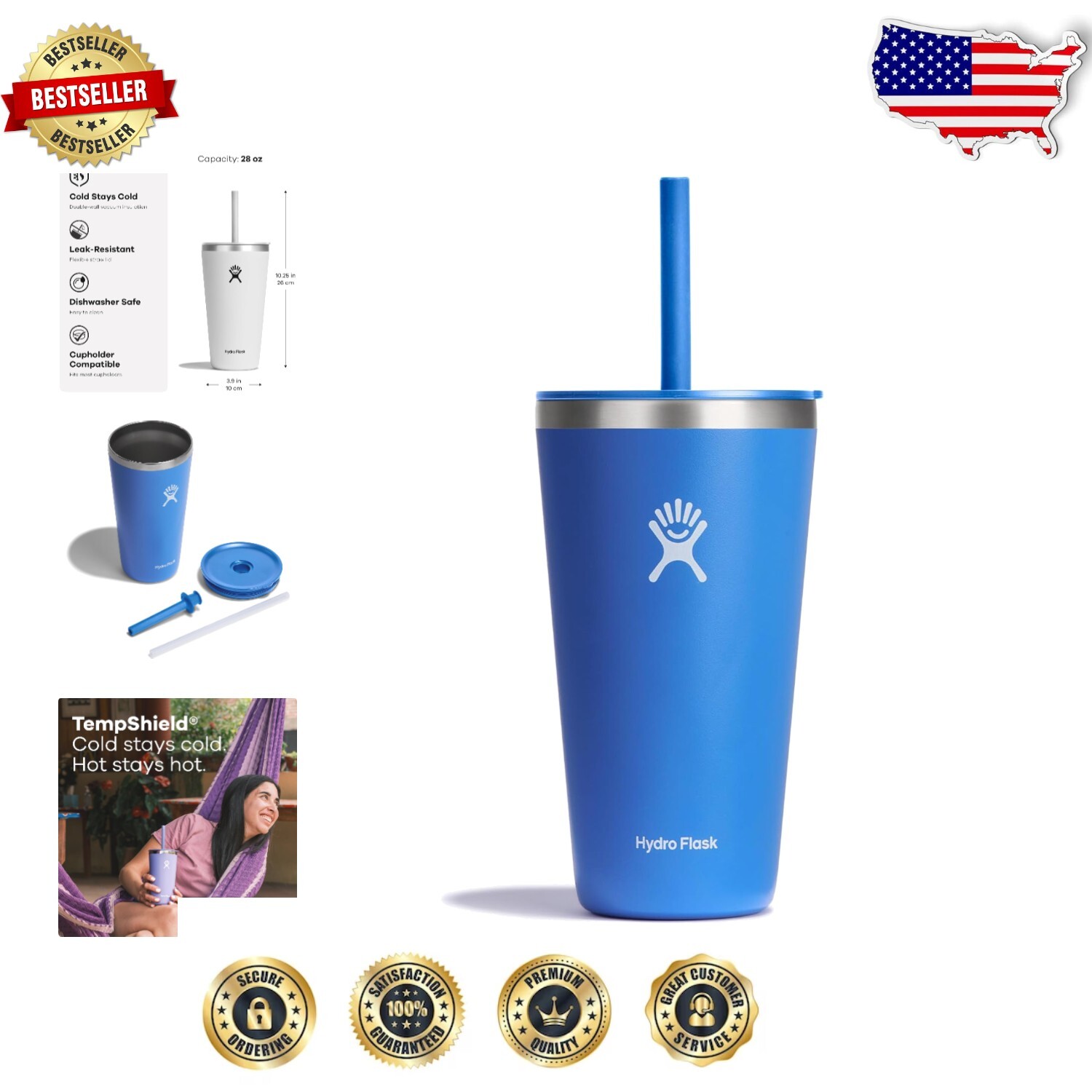 Stylish 28 Oz Leak-Resistant Travel Tumbler for Sports and Work