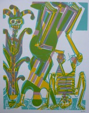 Holzschnitt HAP Grieshaber Der Narr aus "Totentanz von Basel" 41x49 *91405