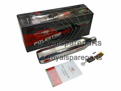 Fit For Royal Enfield Meteor 350 Red Rooster SS Exhaust Silencer Polished