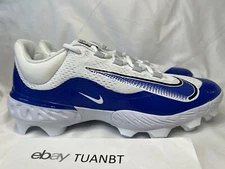 BRAND NEW Nike Alpha Huarache Elite 4 Low MCS Baseball Wht/Blue FN7221-102 RARE