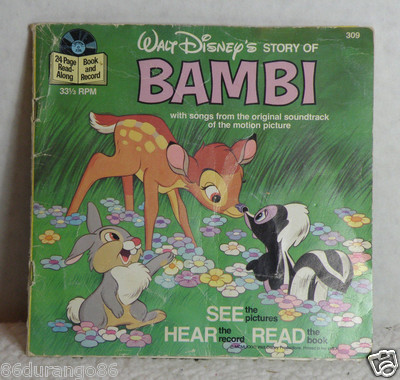 VINTAGE DISNEY 33 1/3 RPM RECORD BOOK BAMBI | eBay