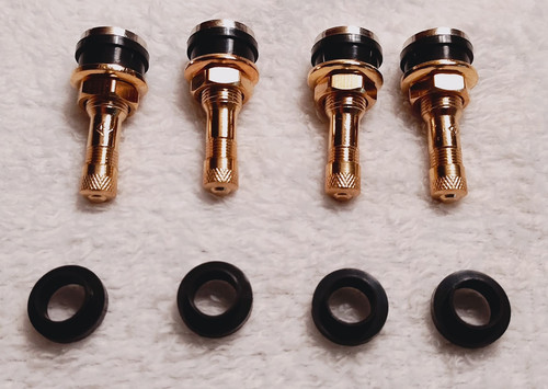 Set Of 4 Steel Valve Stems 24k Gold Plated Daytons Luxor Zenith Lowrider - Picture 1 of 2