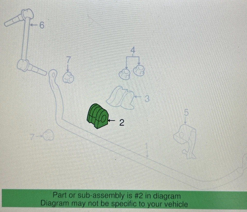 Genuine GM 2008-16 Chevy Caprice PPV Pontiac G8 Front Sway Bar Bushing 92219337 - Image 2 of 3