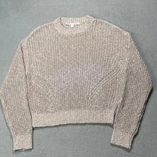 Veronica Beard Leah crewneck sweater in rose gold size S-Small Pipes & Shaw