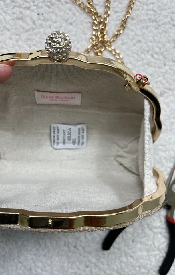 Isaac Mizrahi Clam Shell Purse Clasp Hand Bag DQ812614 New York Clutch Bag - Image 4 of 4