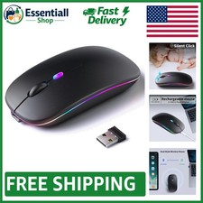 Stylish Rechargeable Bluetooth Mouse with Colorful LED Lights for All Devices