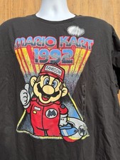 NWOT SNES Men  s MARIO KART 1992 T-Shirt NEW Graphic Tee XL Black Famicon