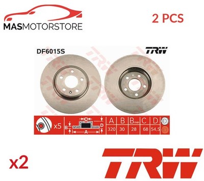 BREMSSCHEIBEN SATZ PAAR VORNE TRW DF6015S 2PCS A FÜR AUDI (FAW) A6L,A4L