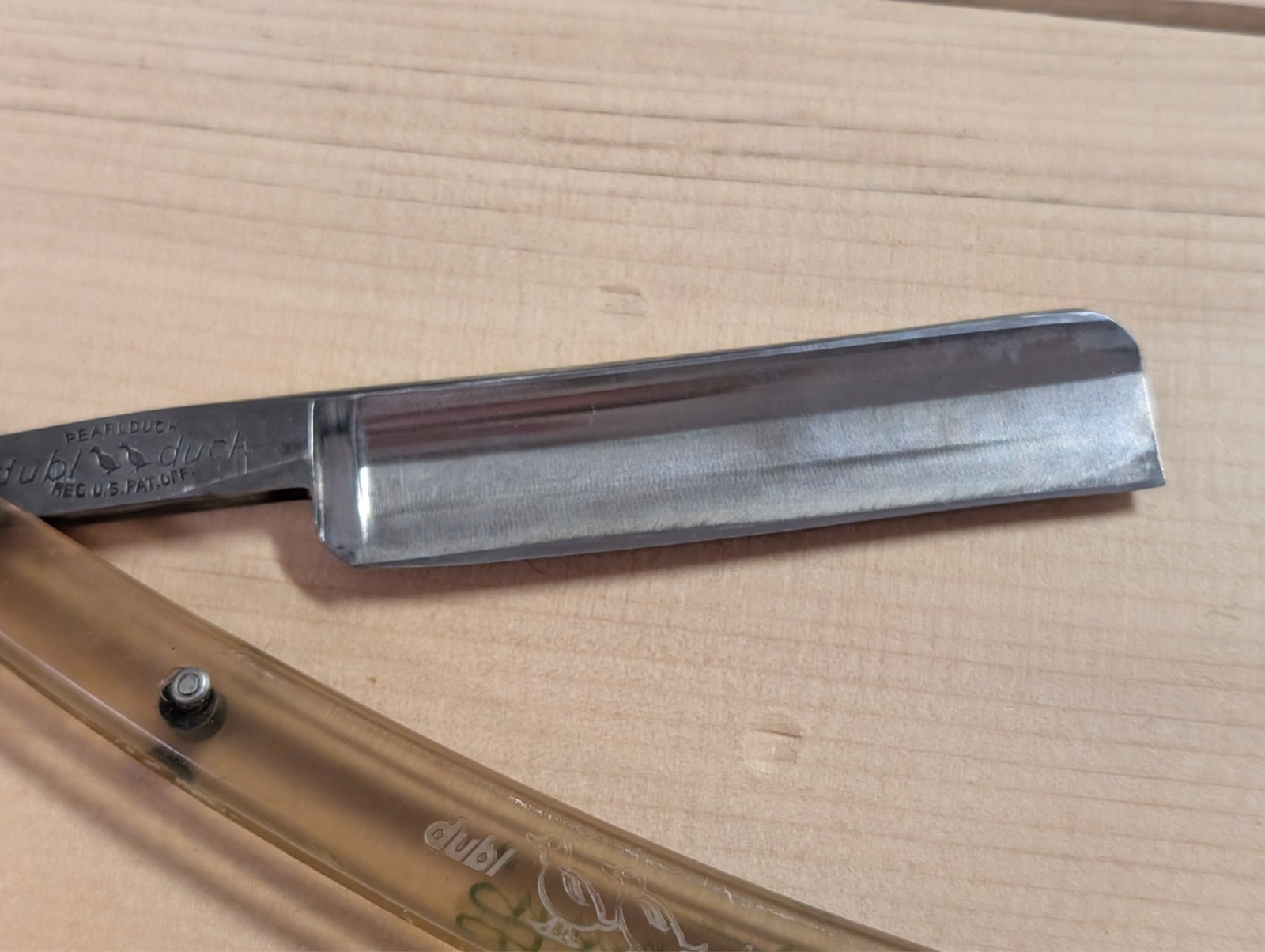 Vintage DUBL DUCK SATINEDGE STRAIGHT RAZOR HANDLE