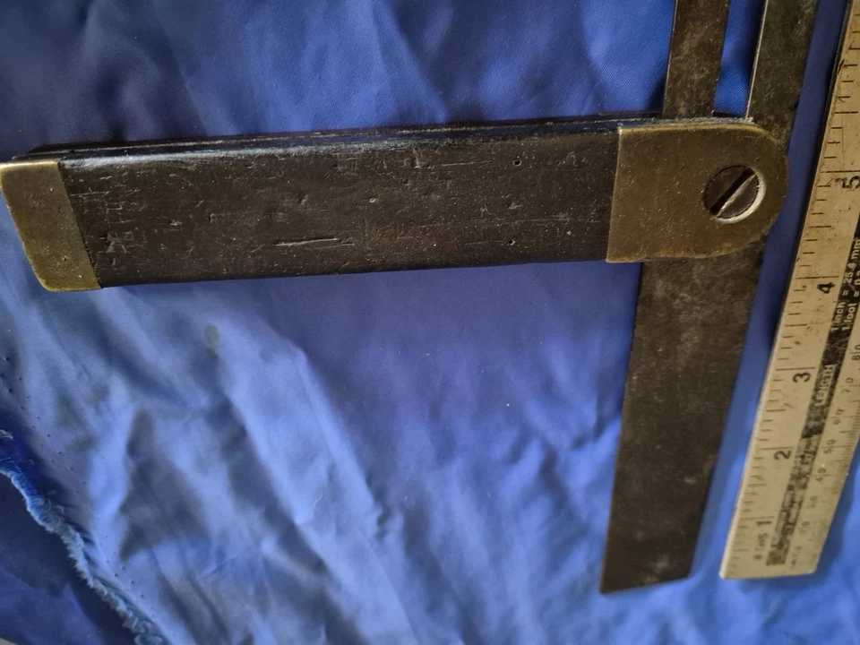 Vintage brass  ebony  Sliding T-Bevel Square | British Quality 1900s marples? - Image 2 of 4