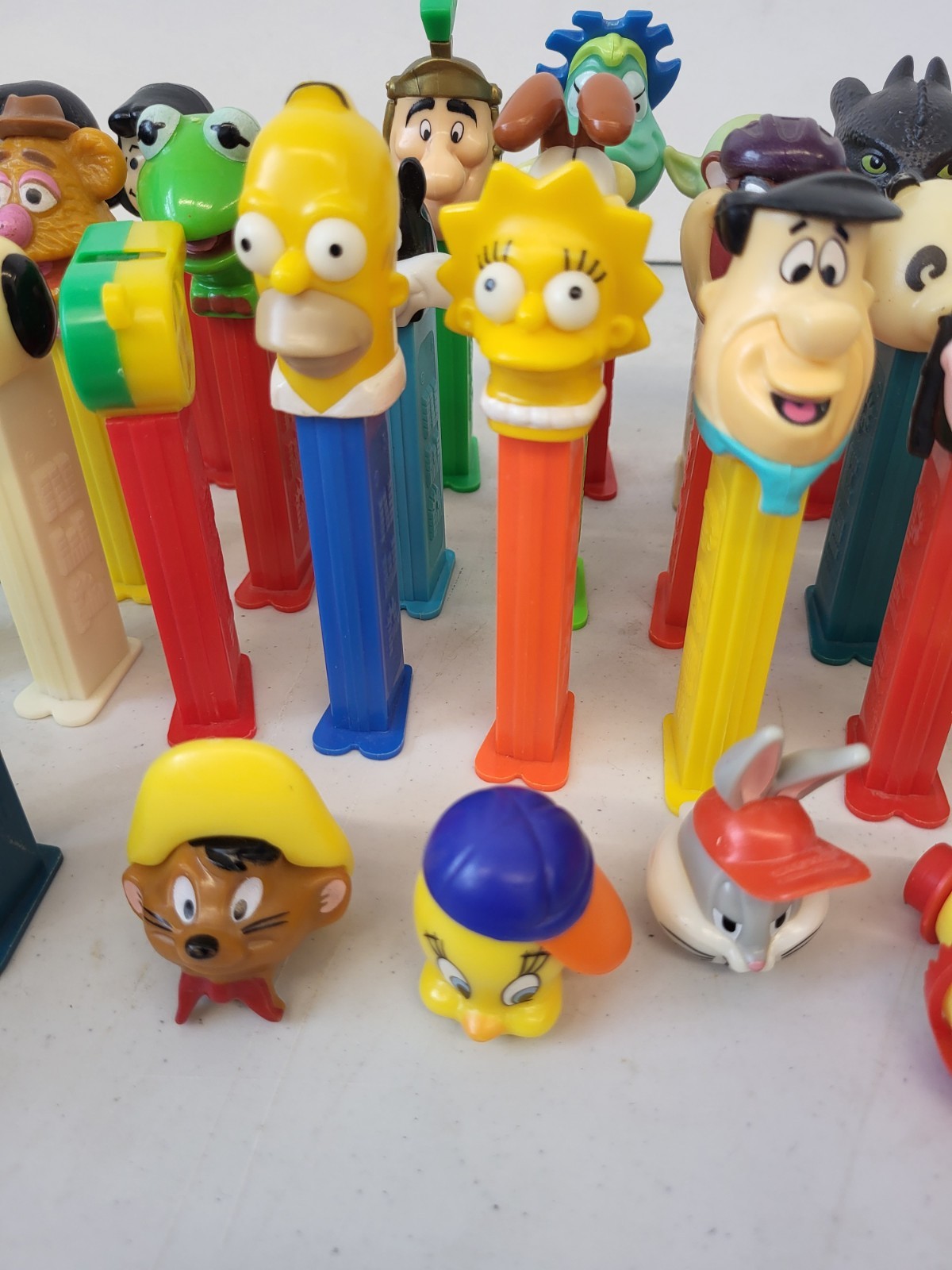 Vintage Pez Dispensers with Feet Lot Of 30+ With Parts