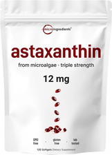 Natural Microalgae Astaxanthin 12mg   For Skin Glow  Antioxidant Support