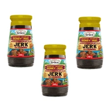 3 Pack Grace Honey Jerk Seasoning 12 oz – Sweet & Spicy Caribbean Marinade