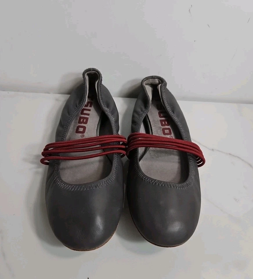 Tsubo Honnor Ballet Flat Elastic Streachable Gray Leather Slip-On Shoes 6 - Image 2 of 4