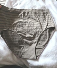 Gloria Vanderbilt 3X Taupe Striped Seamless Brief Panties