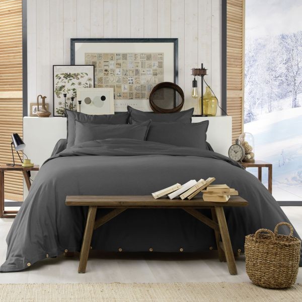 Housse de couette 220x240 flanelle de coton orage haut de gamme
