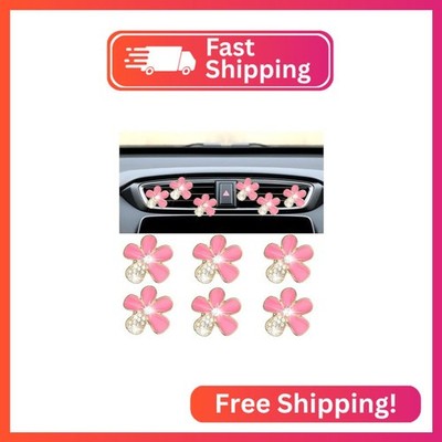 Mandark 6PCS Bling Daisy Flower Car Air Vent Clip, Crystal Rhinestone Vehicle Ai