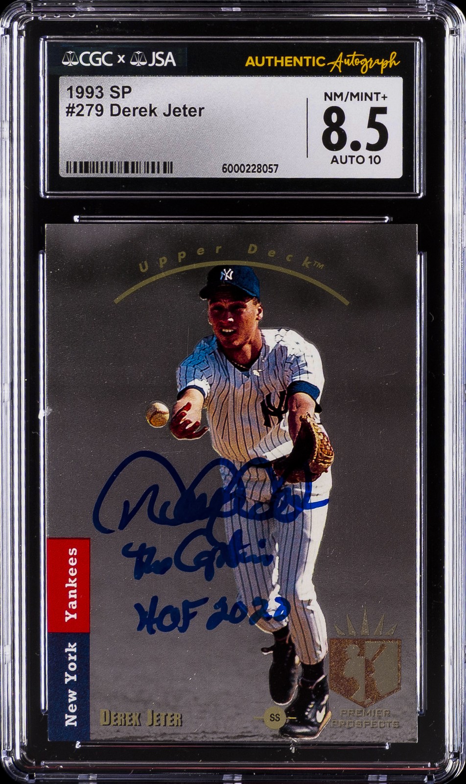 1993 SP #279 DEREK JETER ROOKIE RC CGC 8.5 view 1