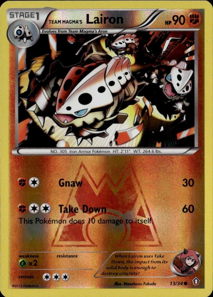 Team Magma's Lairon Reverse Holo Common DCR Double Crisis 13/34 LP