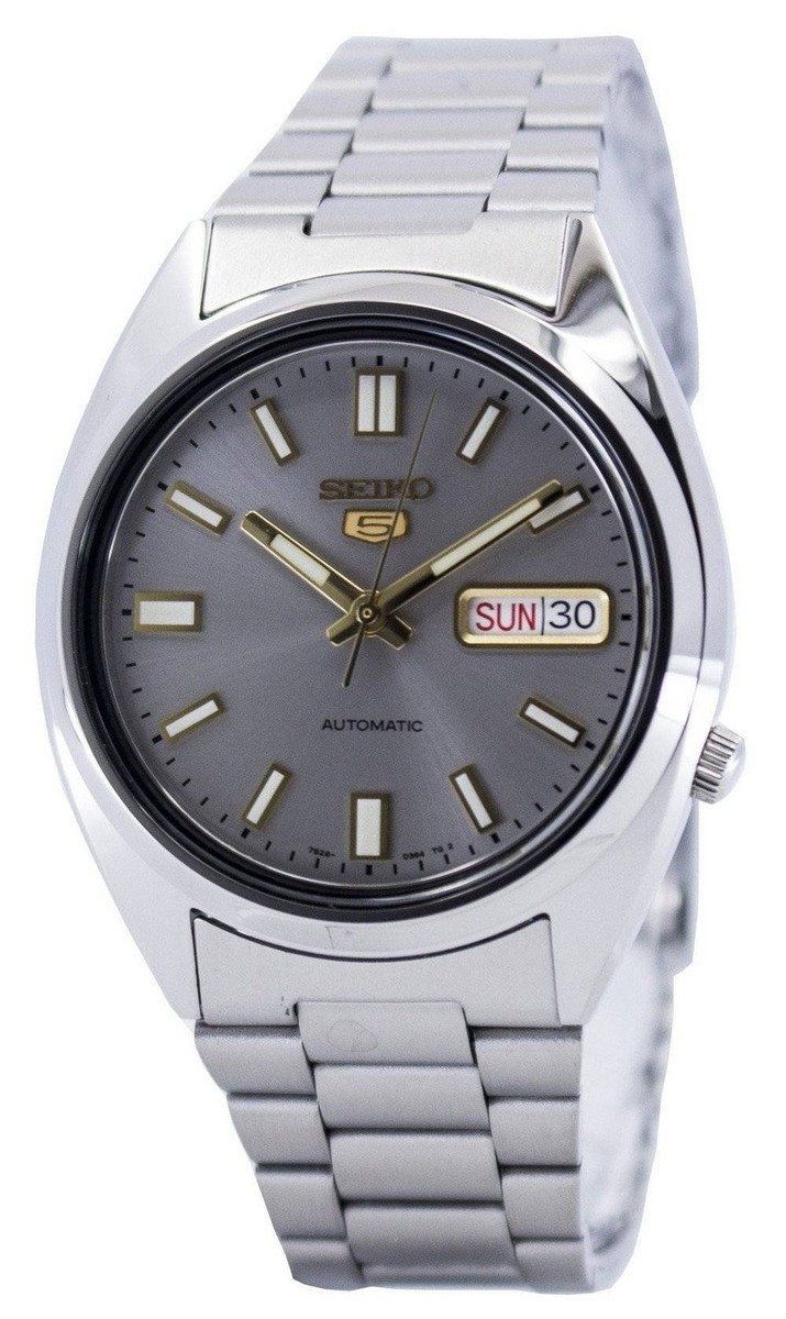 Seiko 5 Automatic Silver Band SNX SNXS75K1 Grey Dial Men's Watch