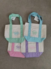 Trader Joe's Pastel Mini Canvas Tote Bags 2025 LIMITED EDITION NWT LOT OF 4