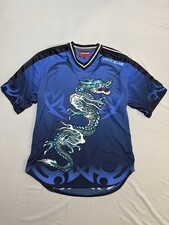 Vtg 90s Y2K Jnco Jeans Dragon Shirt Skate Grundge Blue, Large