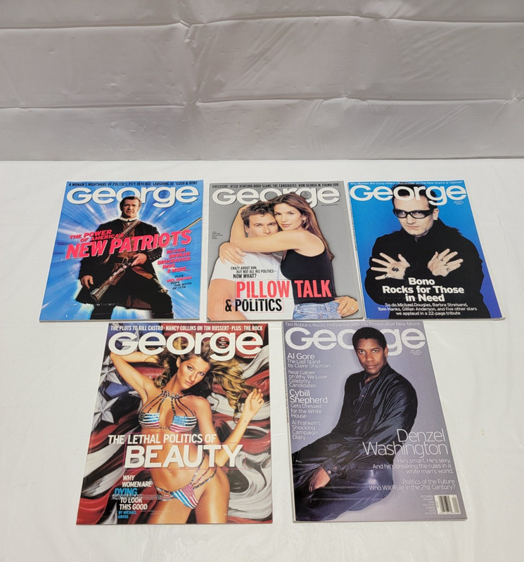 Lot of 5 George Magazine Denzel, Gisele, Bono, Mel Gibson, Cindy Crawford