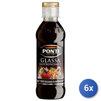 6X Multipack Ponti Balsamic Vinegar Glaze Modena IGP 250g