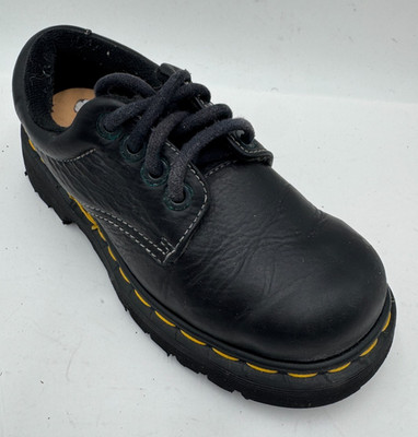 Dr. Martens Sly Kids Shoes Size 4 Black Leather Oxfords Comfort Shoes 9369