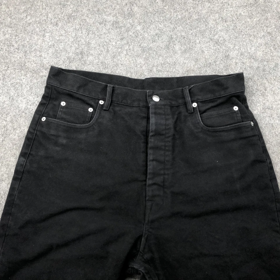 Rick Owens Jeans Mens 34 Black Wide Flare Bell Bottom Button Fly Made in Italy - Image 4 of 4